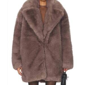 NEW RONNY KOBO fonzee coat in grey brown